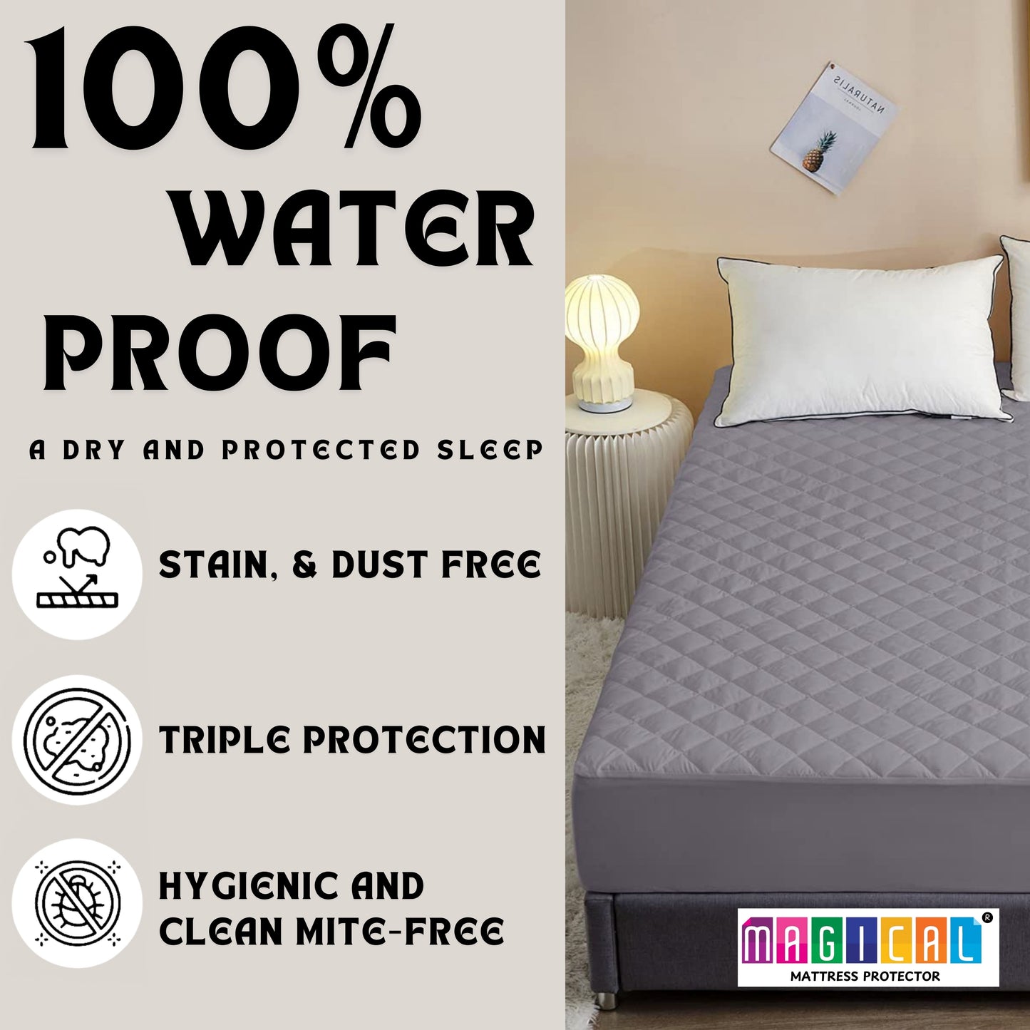 Bed Cover Quilted Grey King