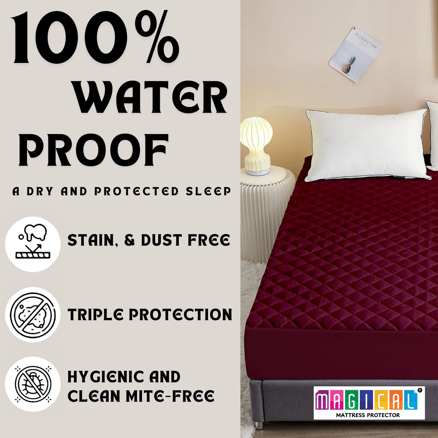 Bed Cover Quilted Maroon King