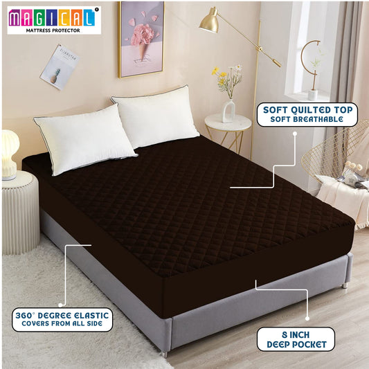 Bed Cover Quilted Brown King