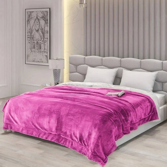 Sherpa Pink & White Blanket