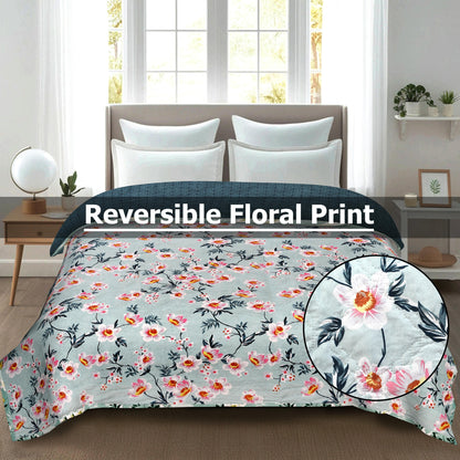 Premium Reversible Comforter for AC | Soft, Breathable & Fade-Resistant Bedding Set Pastel Flower