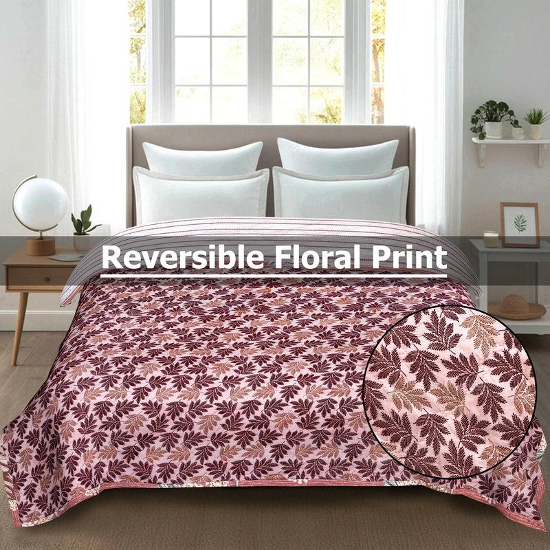 Premium Reversible Comforter (Red Leaf)