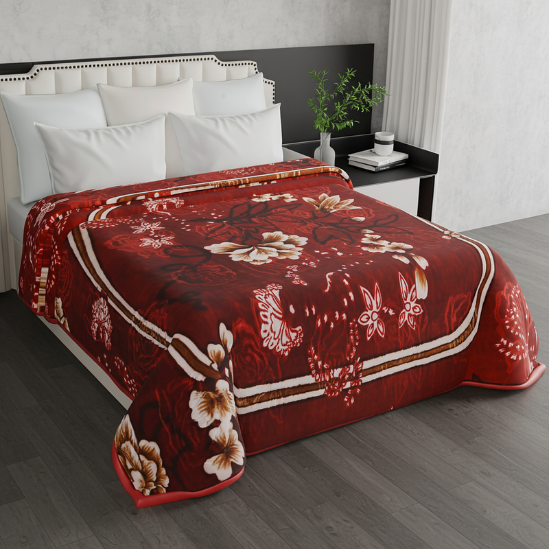 Luxury Modern Printed King Blanket 2.5 kg (Red)