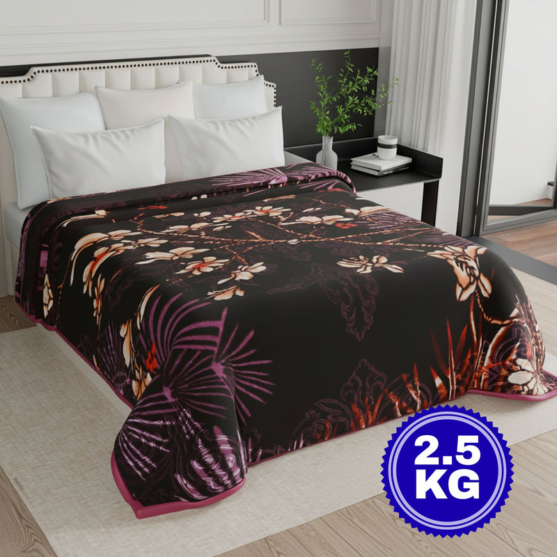 Luxury Modern Printed King Blanket 2.5 kg (Premium Black)