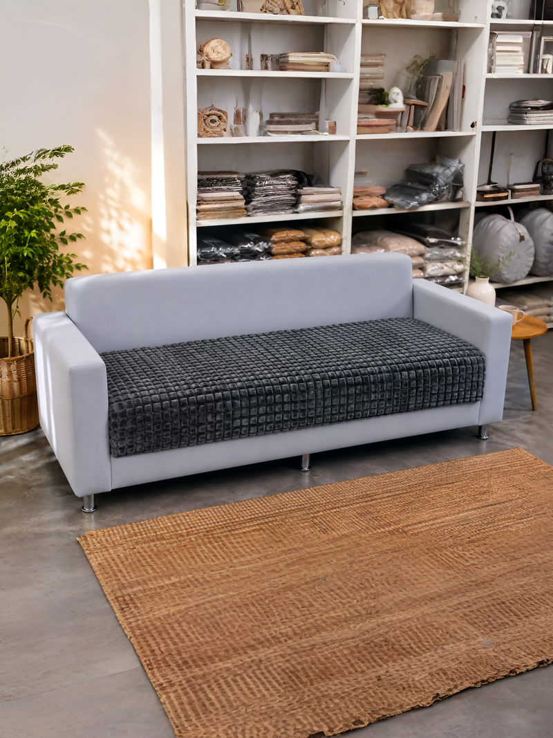 Turtle Shell Textured Cushion Cover (70 cm, Dark Grey)
