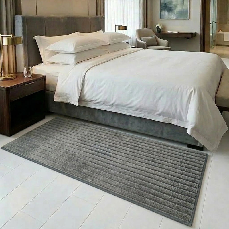 MAGICAL Premium Faux Rabbit  Floor RunnFur Bedsideer (Silver)