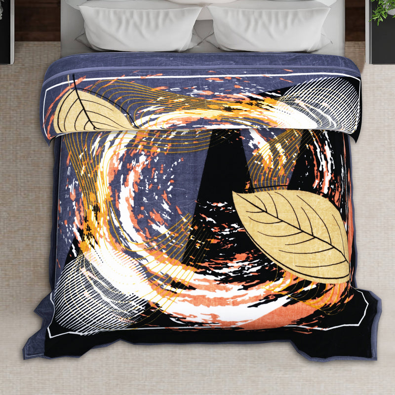 Luxury Modern Printed King Blanket 4 kg Double Layer (Multi-Color)