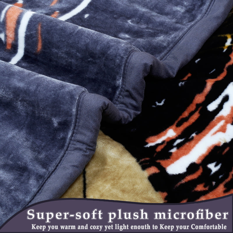 Luxury Modern Printed King Blanket 4 kg Double Layer (Multi-Color)