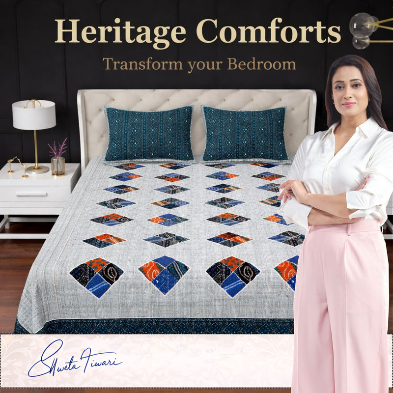 MAGICAL 240 TC King Size Cotton Flat Bedsheet with 2 Pillow Covers (Multicolor)