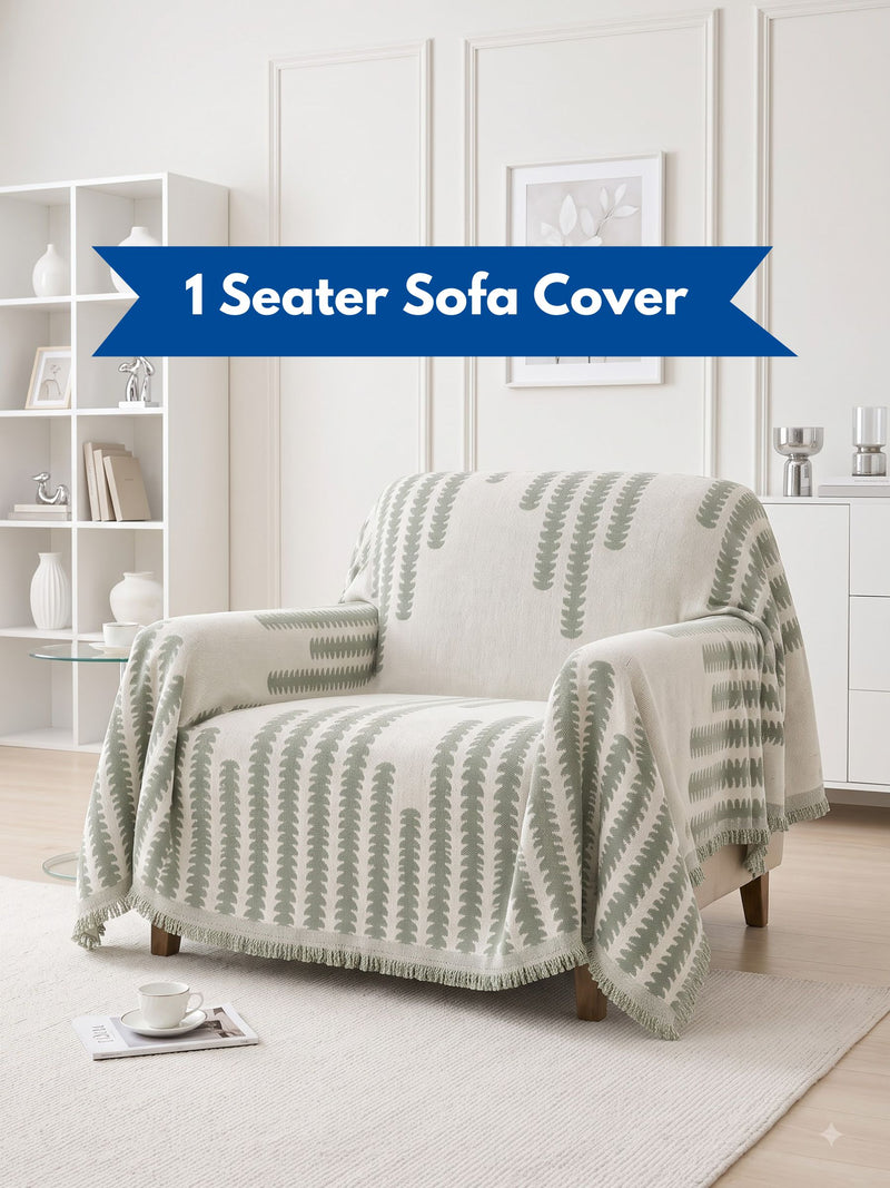 Luxury Modern Jacquard 1-Seater Sofa Protector Throw | Dust & Pet-Proof Single Armchair Cover