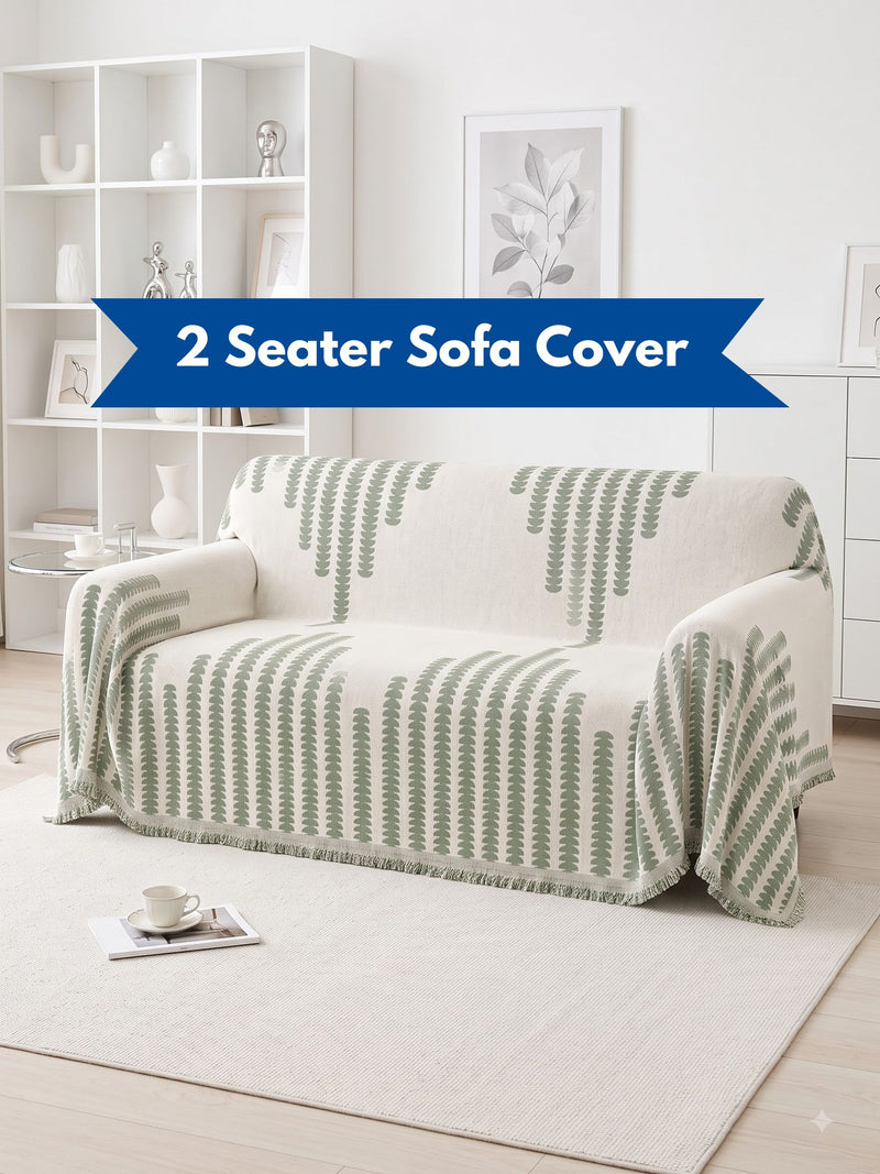 Luxury Modern Jacquard 2-Seater Sofa Protector Throw | Dust & Pet-Proof Loveseat Couch Cover