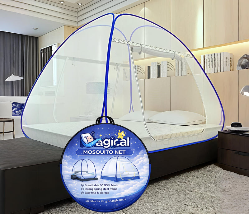 Magical Pop-Up Mattress Mosquito Net (Dark Blue)