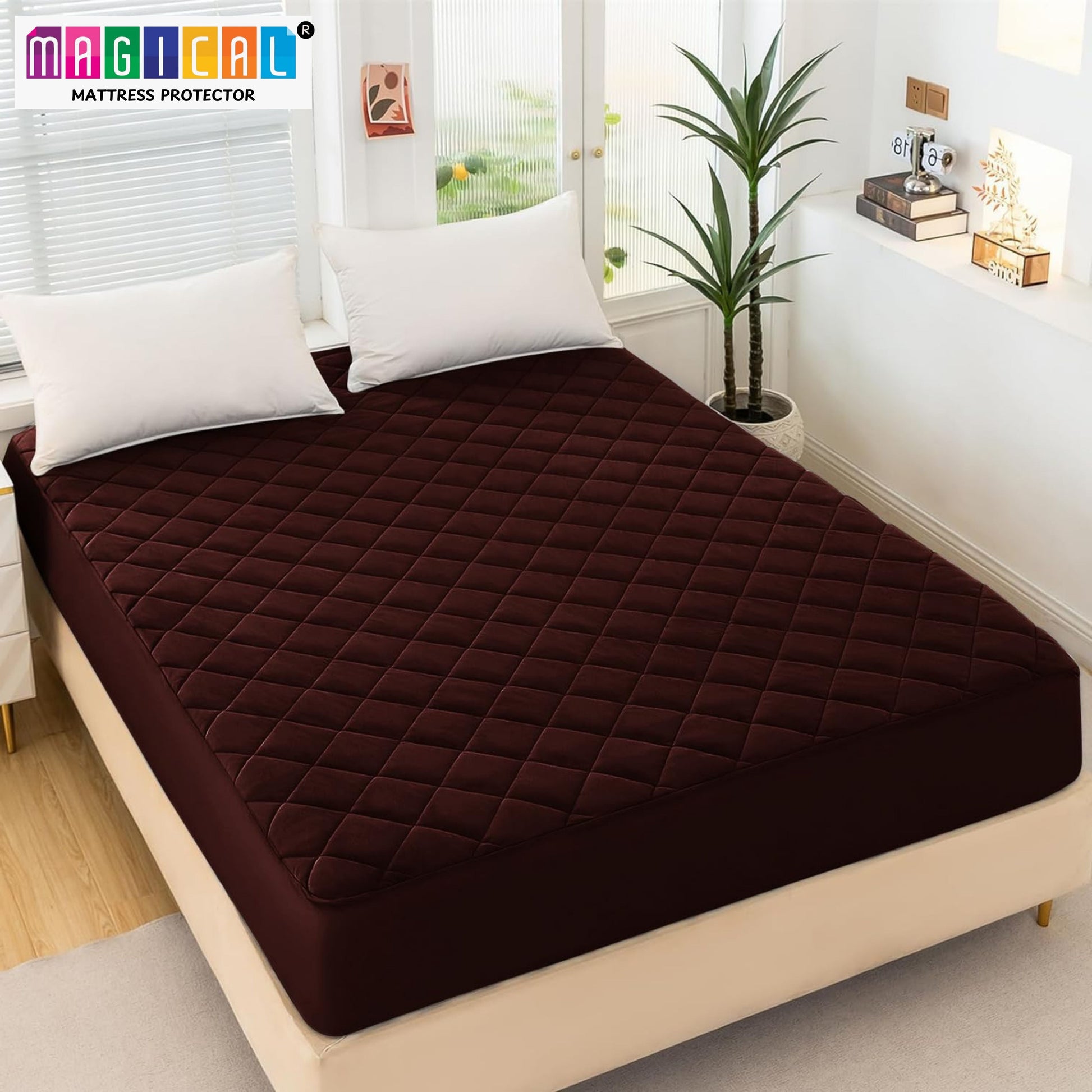 Bed Cover Quilted Brown King