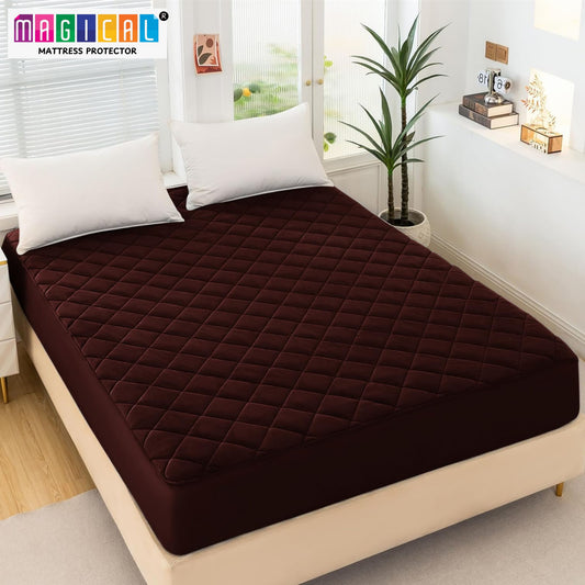 Bed Cover Quilted Brown King