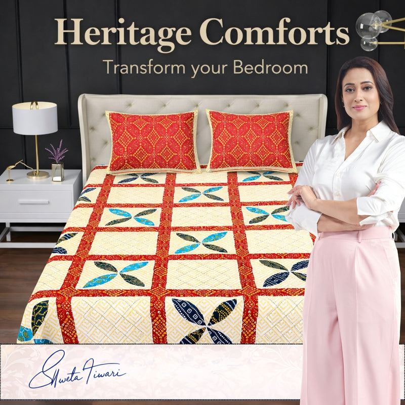 MAGICAL 240 TC King Size Cotton Flat Bedsheet with 2 Pillow Covers (Multicolor) (Copy)