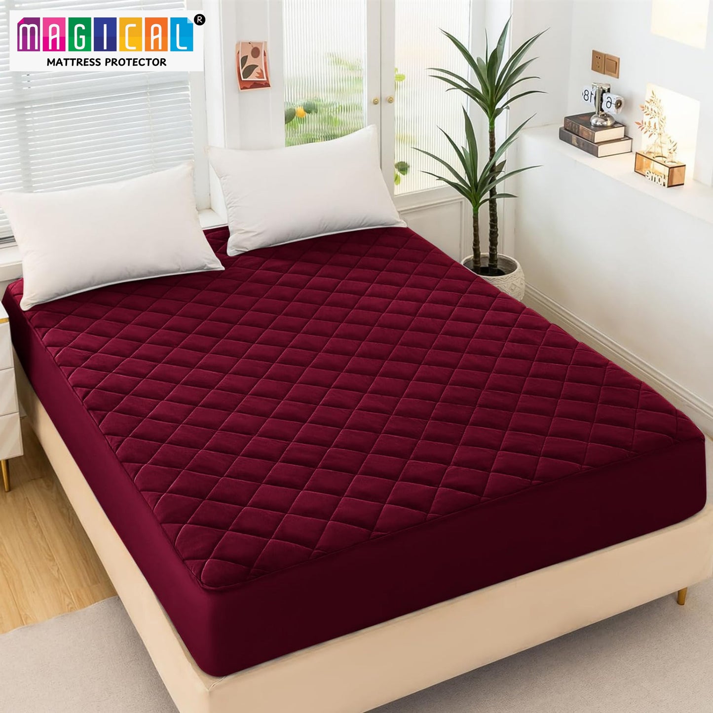 Bed Cover Quilted Maroon King