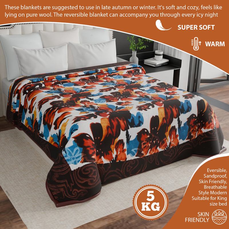 Luxury Modern Printed King Blanket 5 kg (Multi-Color) (Copy)