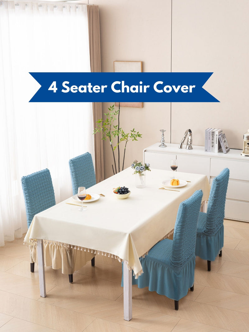4 Seater Stretchable Chair Cover | Premium Fitted Dining Chair Cover | Easy Fit & Washable
