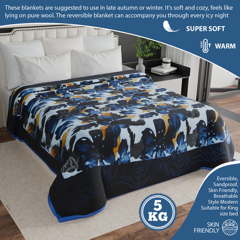 Luxury Modern Printed King Blanket 5 kg (Multi-Color)