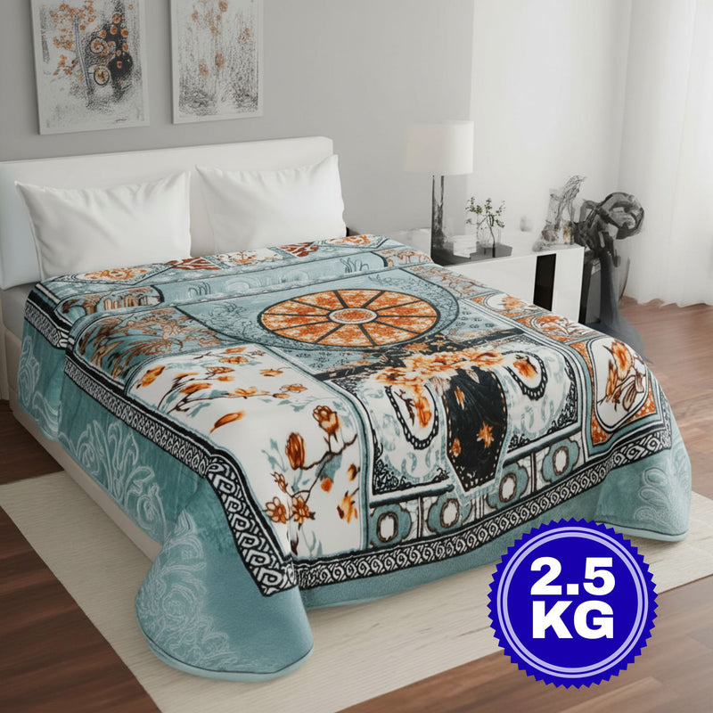Luxury Modern Printed King Blanket 2.5 kg (Pista Green)