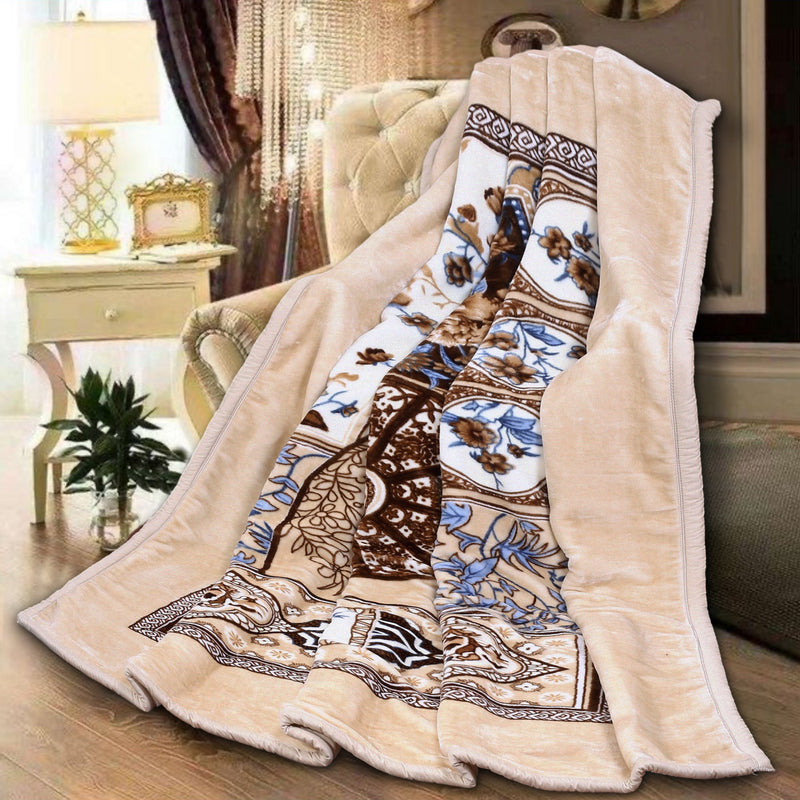 Luxury Modern Printed King Blanket 4 kg Double Layer (Multi-Color)