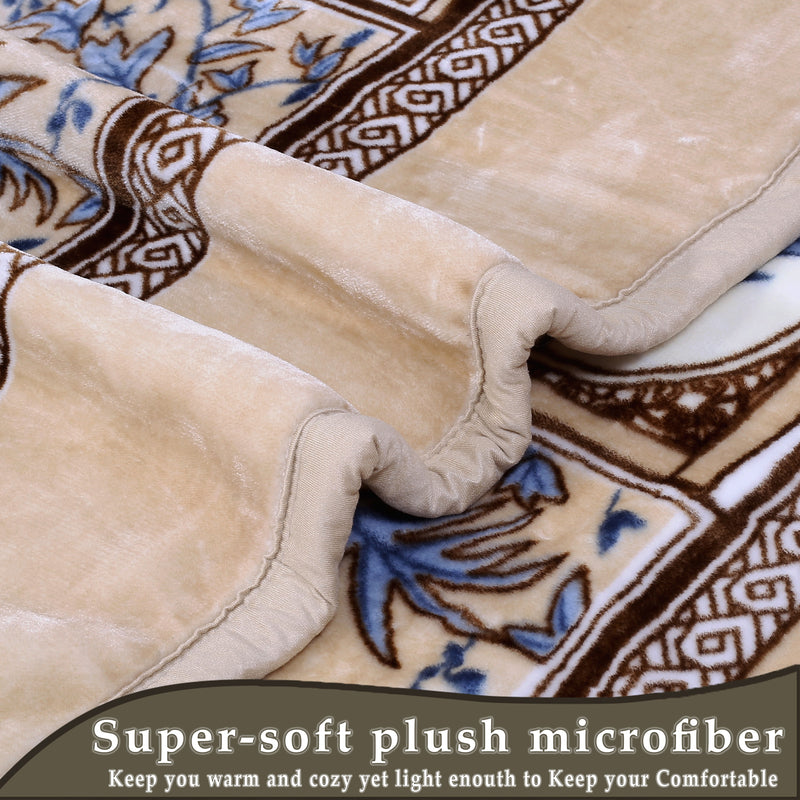 Luxury Modern Printed King Blanket 4 kg Double Layer (Multi-Color)