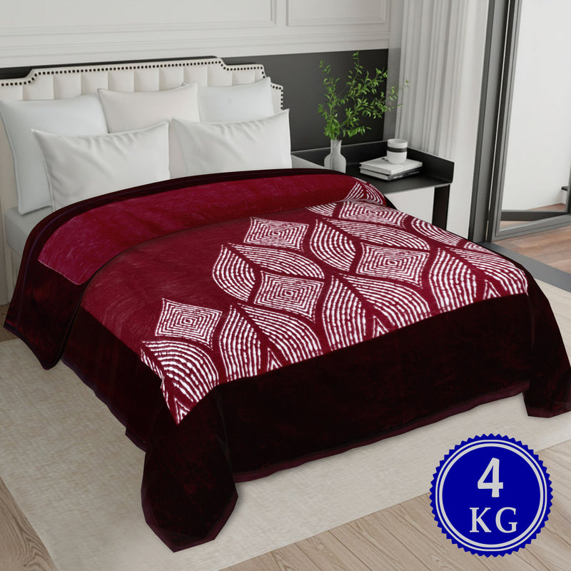 Luxury Modern Printed King Blanket 4 kg Double Layer (Multi-Color)