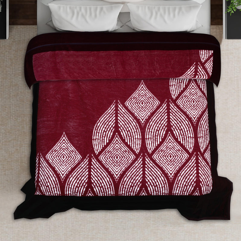 Luxury Modern Printed King Blanket 4 kg Double Layer (Multi-Color)