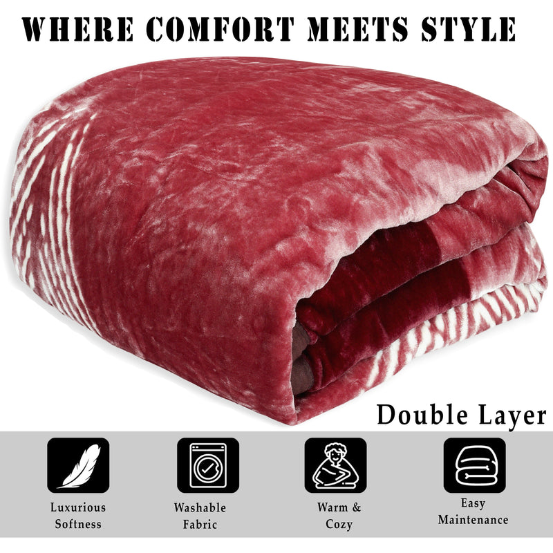 Luxury Modern Printed King Blanket 4 kg Double Layer (Multi-Color)