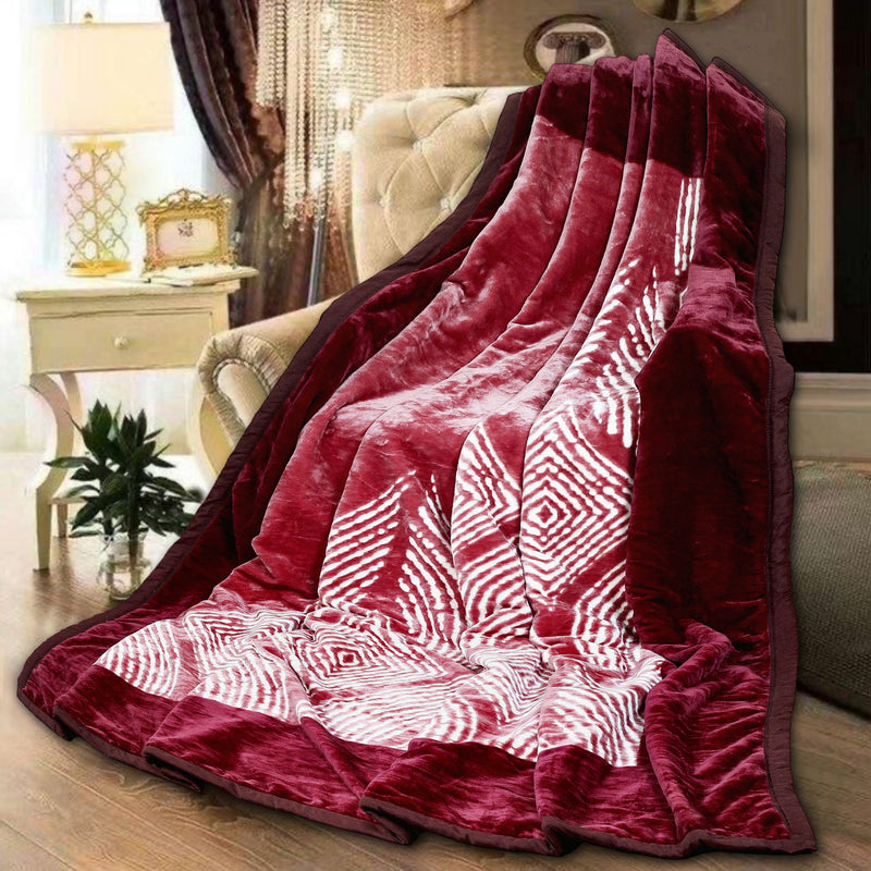Luxury Modern Printed King Blanket 4 kg Double Layer (Multi-Color)
