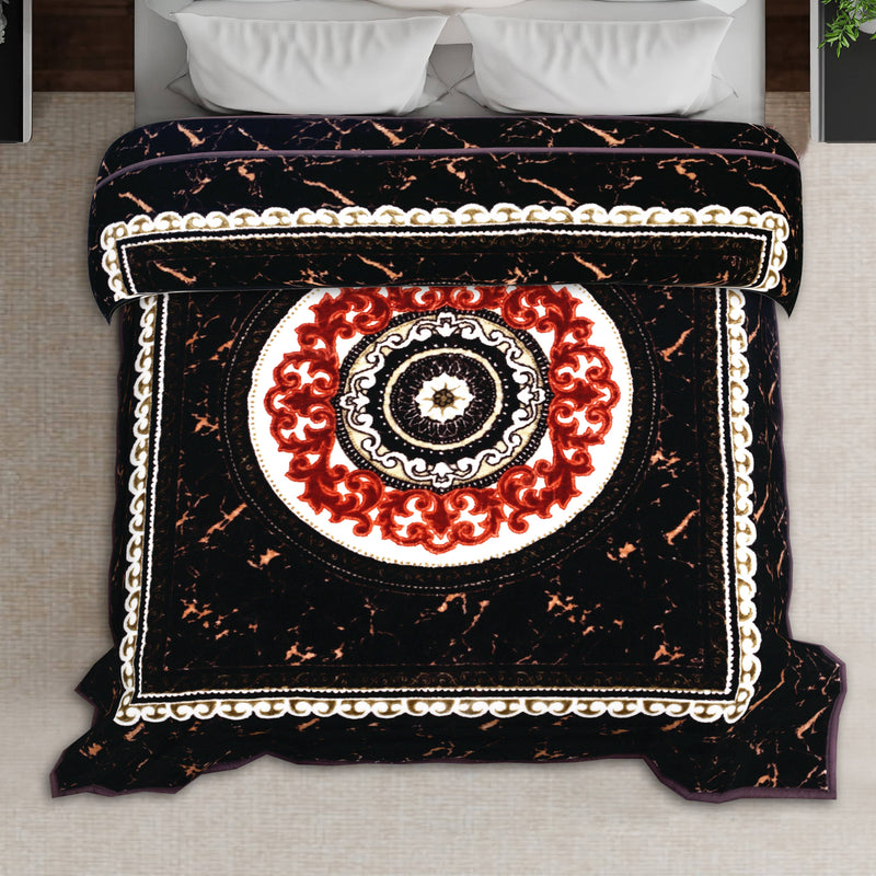Luxury Modern Printed King Blanket 4 kg Double Layer (Multi-Color)