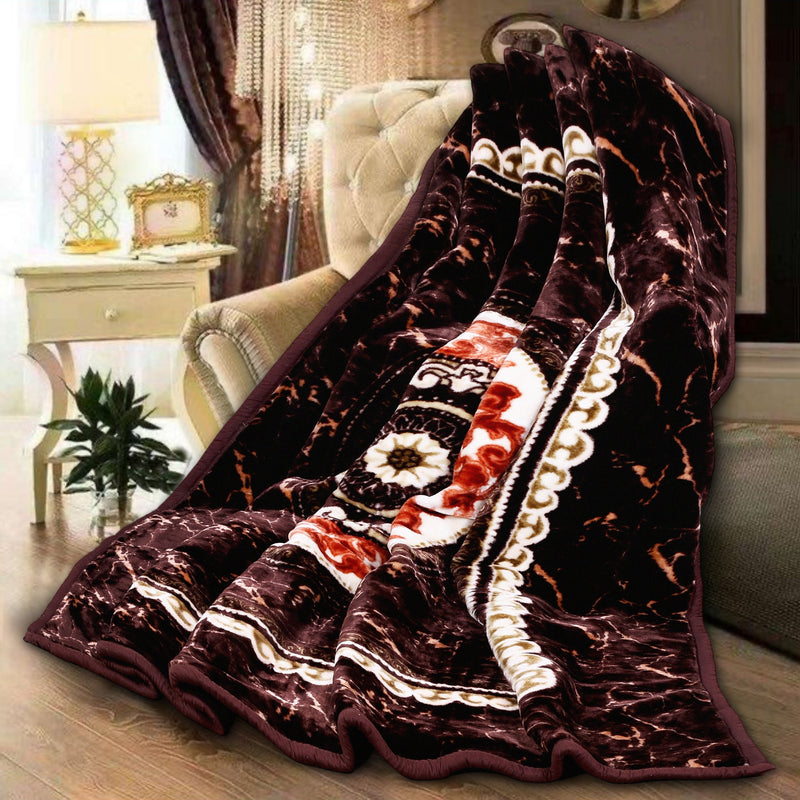 Luxury Modern Printed King Blanket 4 kg Double Layer (Multi-Color)