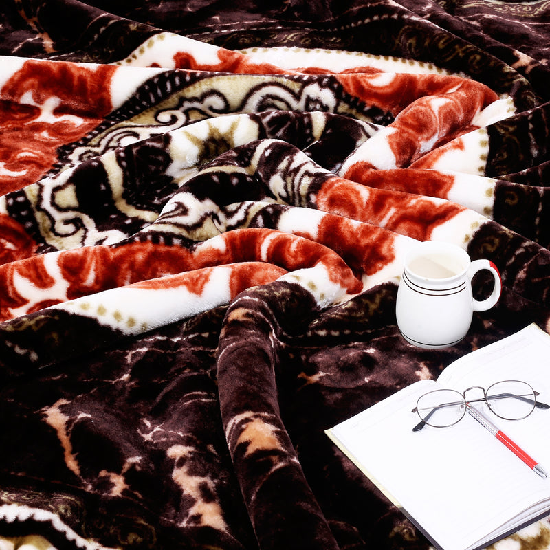 Luxury Modern Printed King Blanket 4 kg Double Layer (Multi-Color)