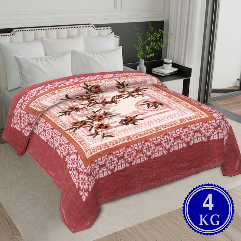 Luxury Modern Printed King Blanket 4 kg Double Layer (Multi-Color)