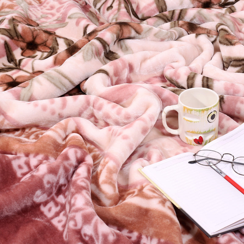 Luxury Modern Printed King Blanket 4 kg Double Layer (Multi-Color)