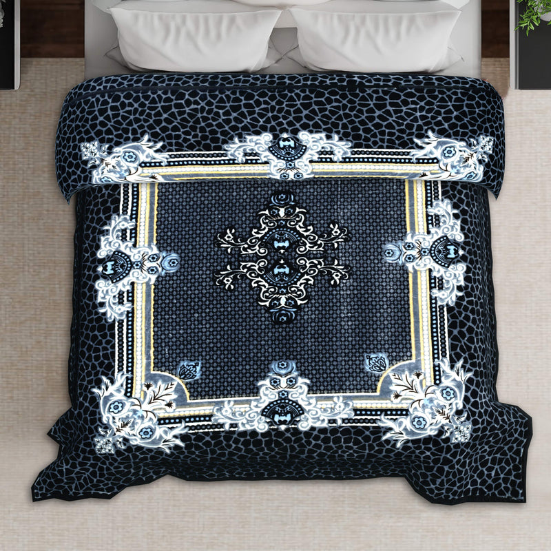 Luxury Modern Printed King Blanket 4 kg Double Layer (Multi-Color)