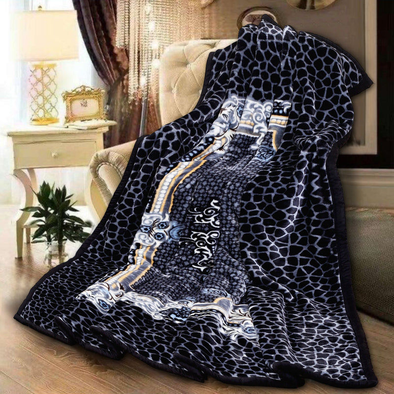Luxury Modern Printed King Blanket 4 kg Double Layer (Multi-Color)