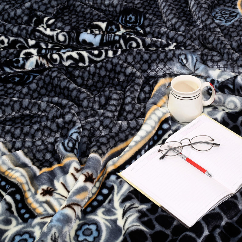 Luxury Modern Printed King Blanket 4 kg Double Layer (Multi-Color)