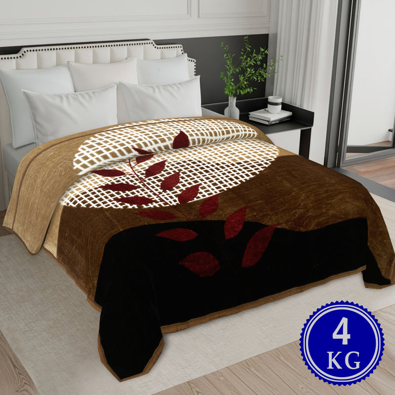 Luxury Modern Printed King Blanket 4 kg Double Layer (Multi-Color)