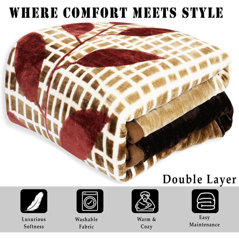 Luxury Modern Printed King Blanket 4 kg Double Layer (Multi-Color)