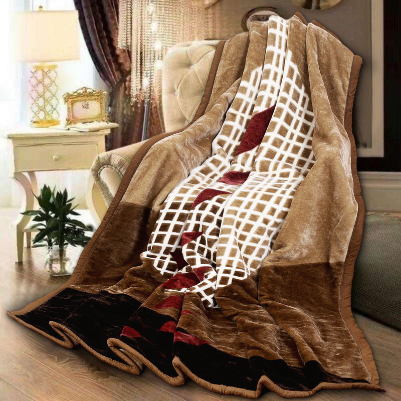 Luxury Modern Printed King Blanket 4 kg Double Layer (Multi-Color)