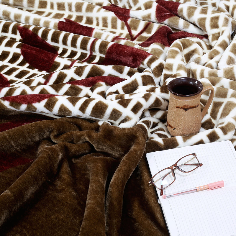 Luxury Modern Printed King Blanket 4 kg Double Layer (Multi-Color)