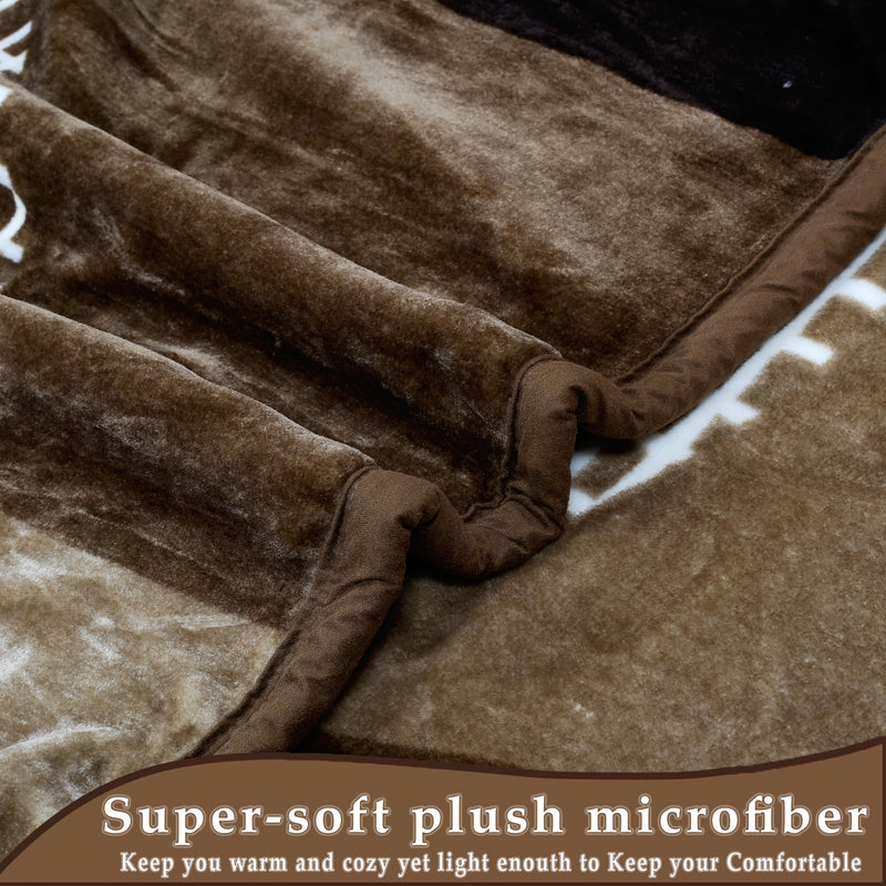 Luxury Modern Printed King Blanket 4 kg Double Layer (Multi-Color)