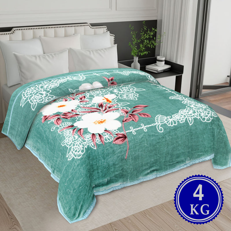 Luxury Modern Printed King Blanket 4 kg Double Layer (Multi-Color)