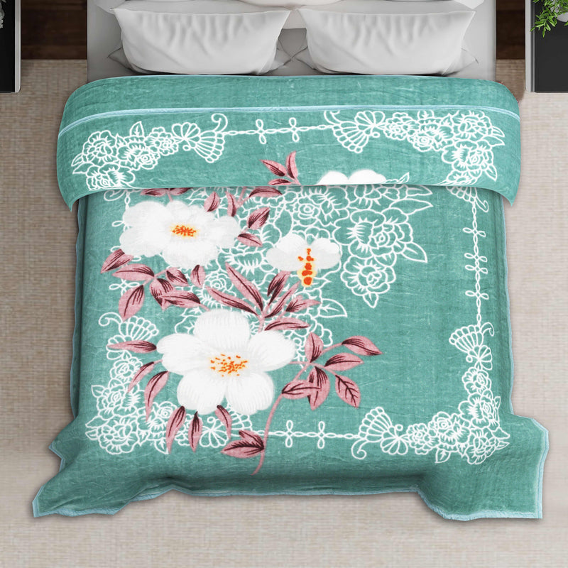 Luxury Modern Printed King Blanket 4 kg Double Layer (Multi-Color)