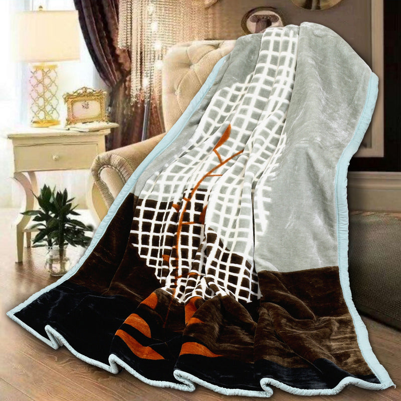 Luxury Modern Printed King Blanket 4 kg Double Layer (Multi-Color)