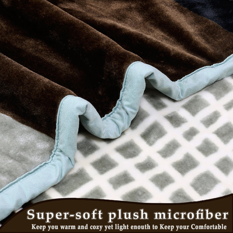 Luxury Modern Printed King Blanket 4 kg Double Layer (Multi-Color)