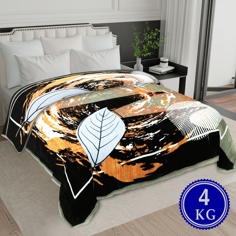 Luxury Modern Printed King Blanket 4 kg Double Layer (Multi-Color)