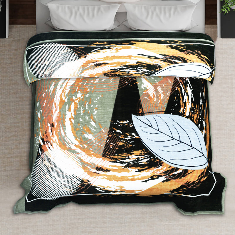 Luxury Modern Printed King Blanket 4 kg Double Layer (Multi-Color)