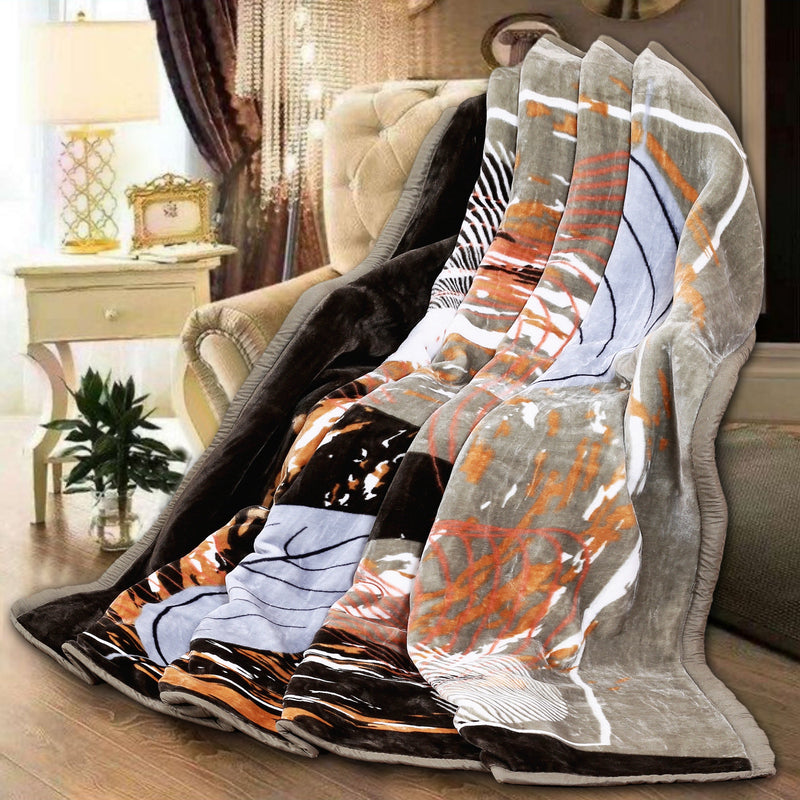 Luxury Modern Printed King Blanket 4 kg Double Layer (Multi-Color)